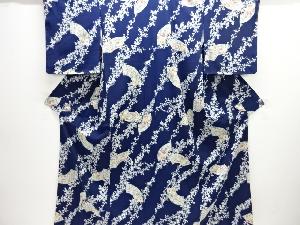 未使用品　地紙に草花模様小紋着物